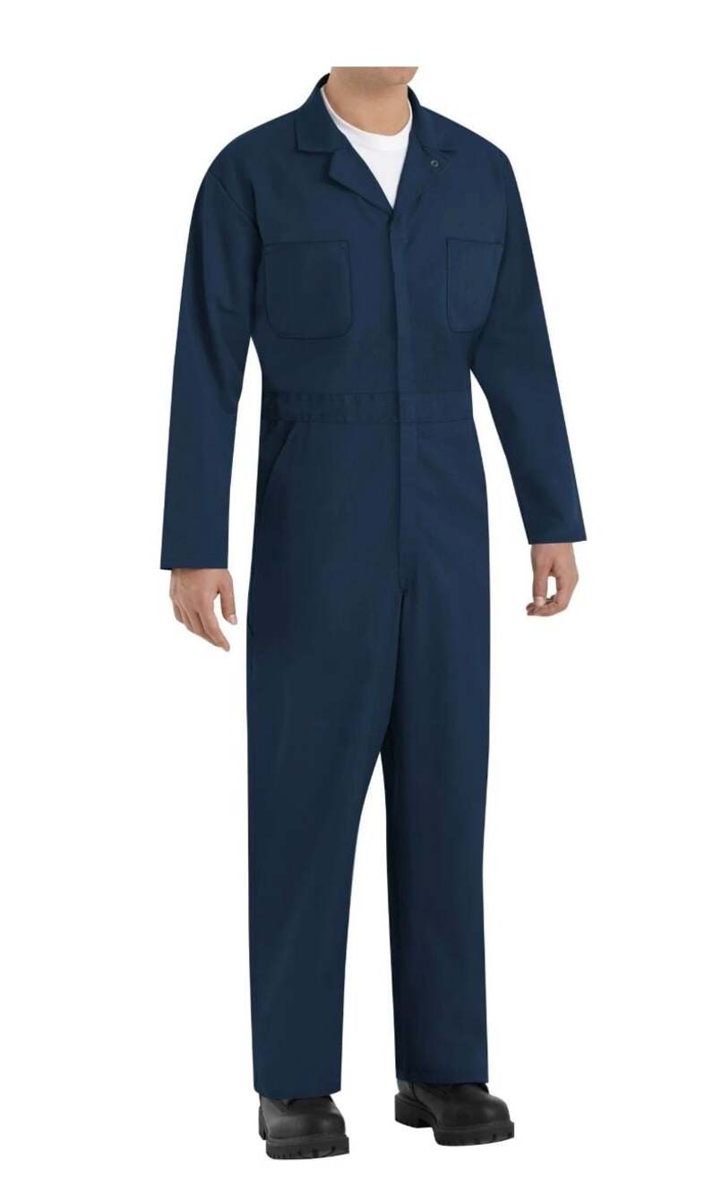 Red Kap Men's Action Back Long Sleeve Coverall Navy Size 54 RG NWOT